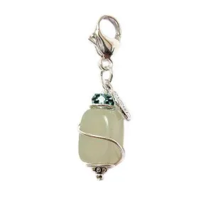 Jade Healing Dog Collar Charm Cube Pawmulet