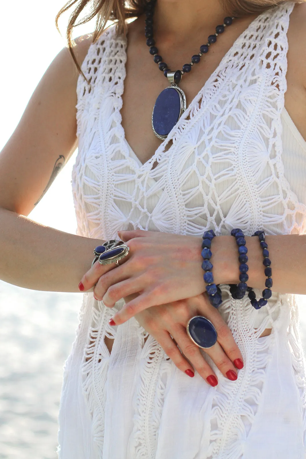 Lapis Lazuli Bead Bracelet (Round)