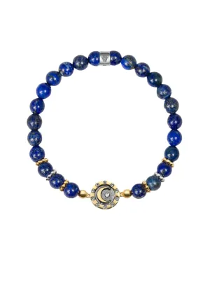 Lapis Moon Charm Bracelet