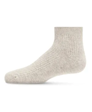 Light Latte Thin Ribbed Cotton Kids Anklet Sock