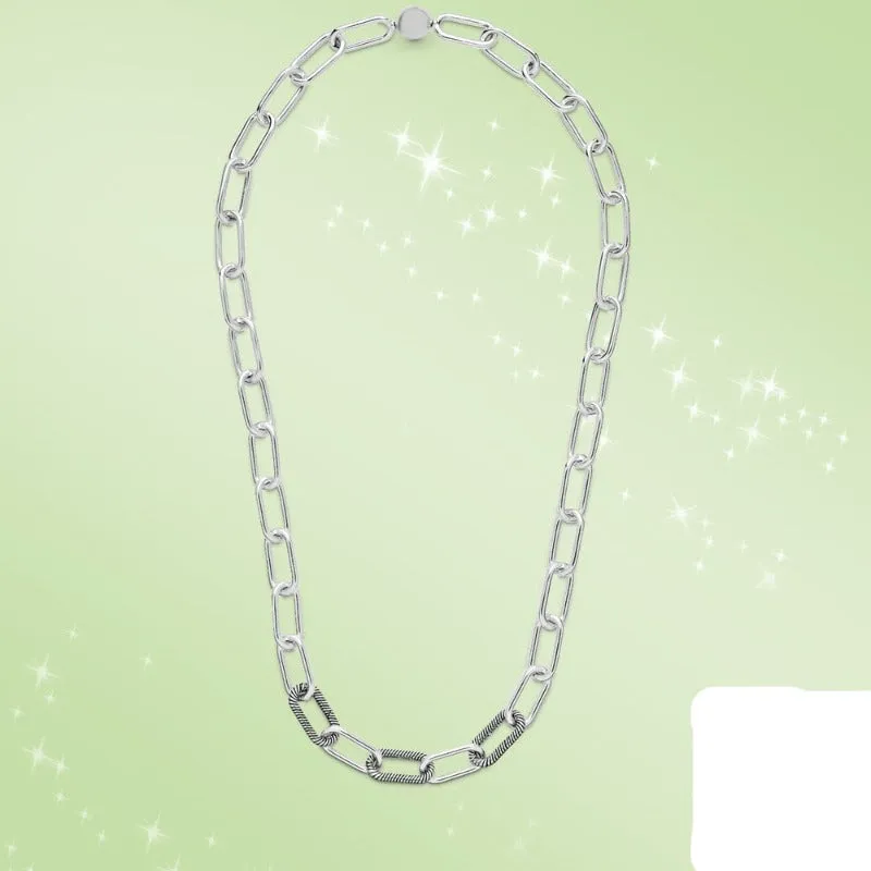 Luxury Chain Silver Necklace Bracelet for Women Jewelry