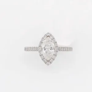 Marquise Diamond Halo Engagement Ring