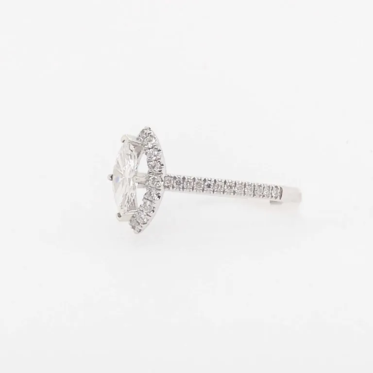 Marquise Diamond Halo Engagement Ring