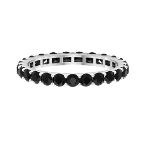 Minimal Black Onyx Eternity Ring