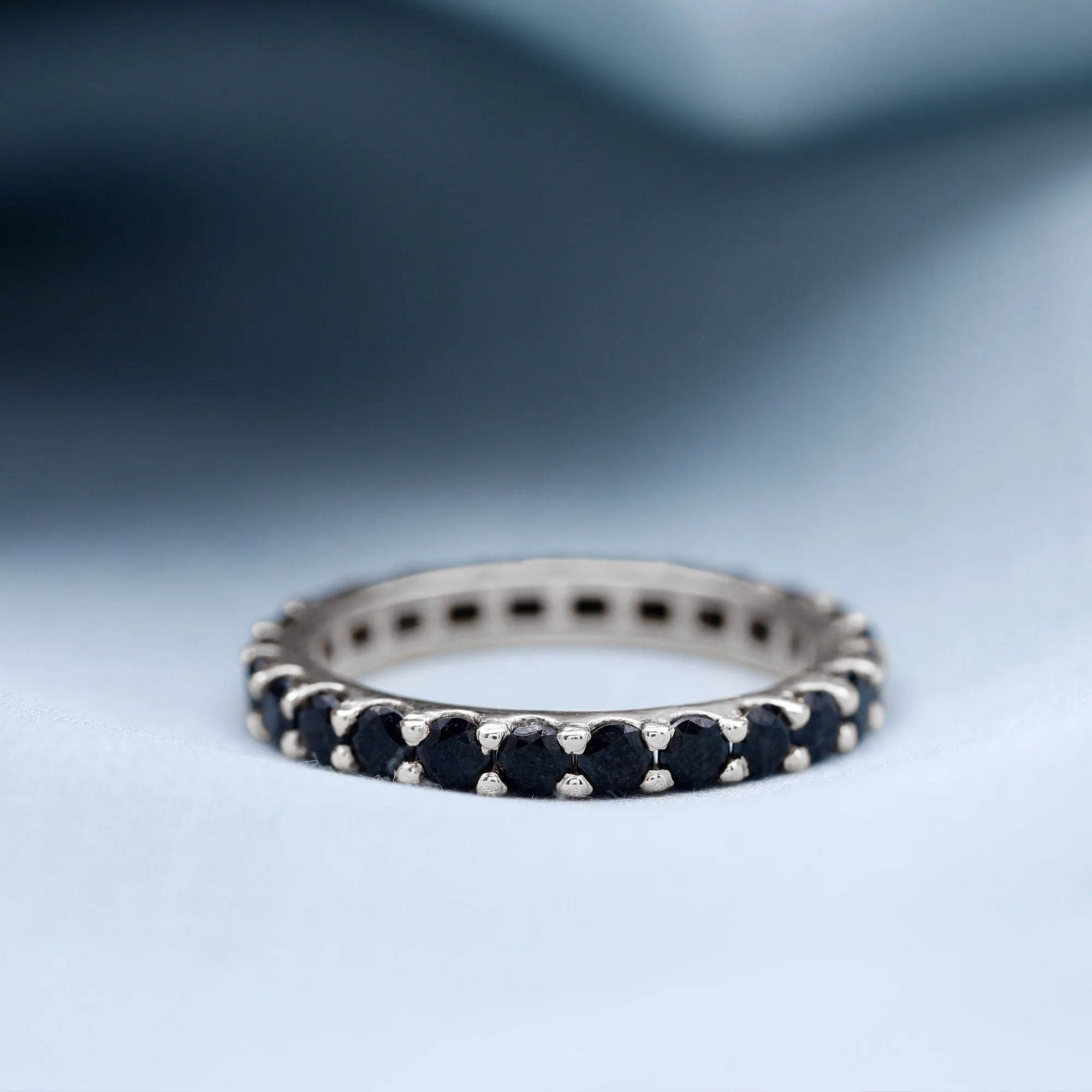 Minimal Black Onyx Eternity Ring