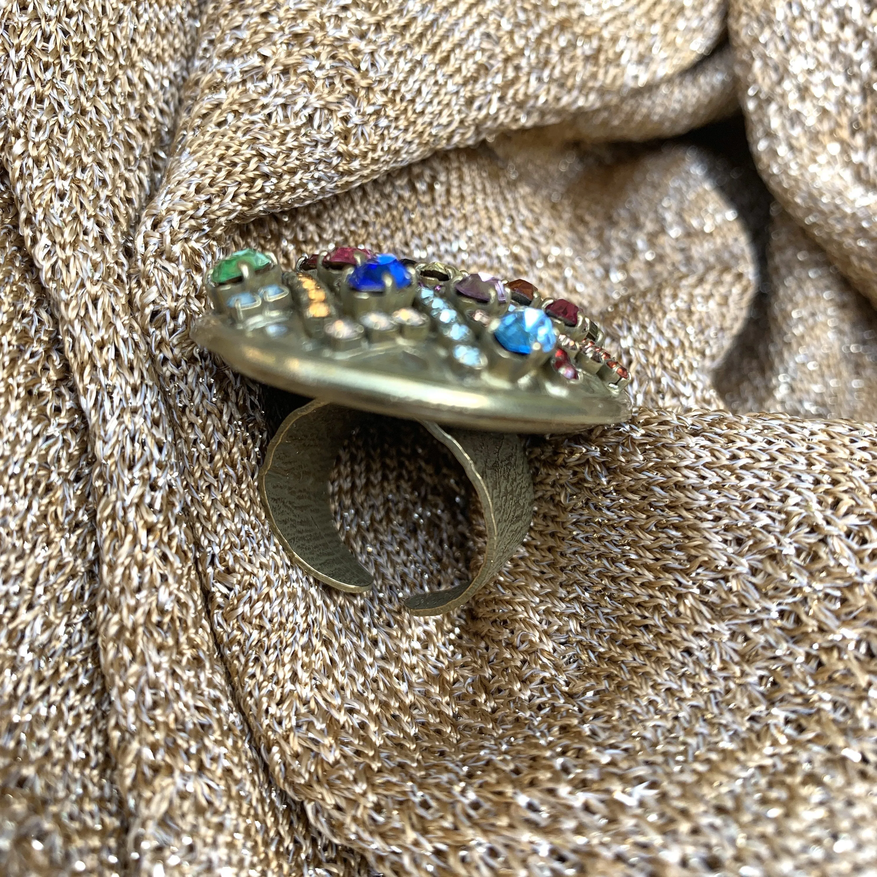 Multi coloured Statement Ring By Frangos Crystal