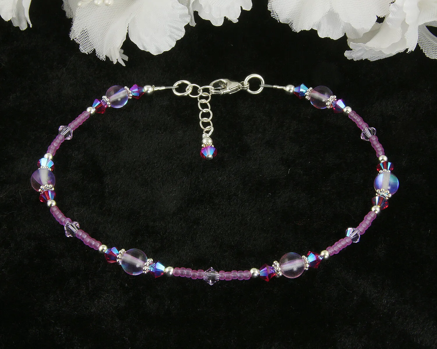 Mystic Aura Quartz Beaded Anklet