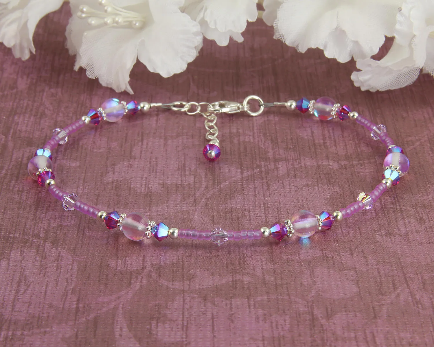 Mystic Aura Quartz Beaded Anklet