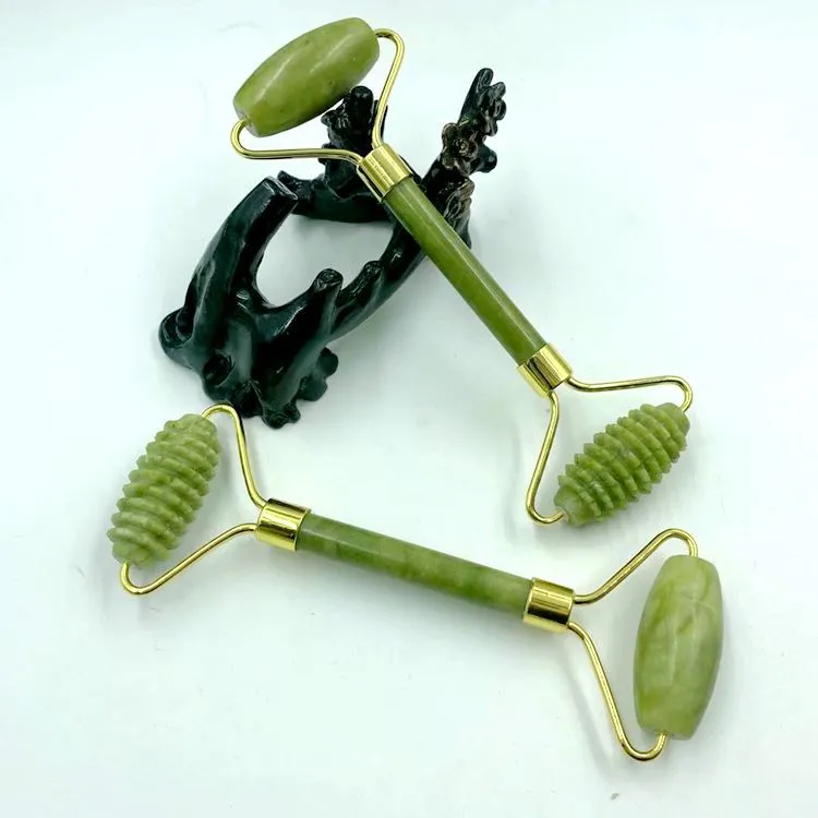 Natural Jade Beauty Container Double-Headed Jade Roller Facial Full Set Massage Beauty Container