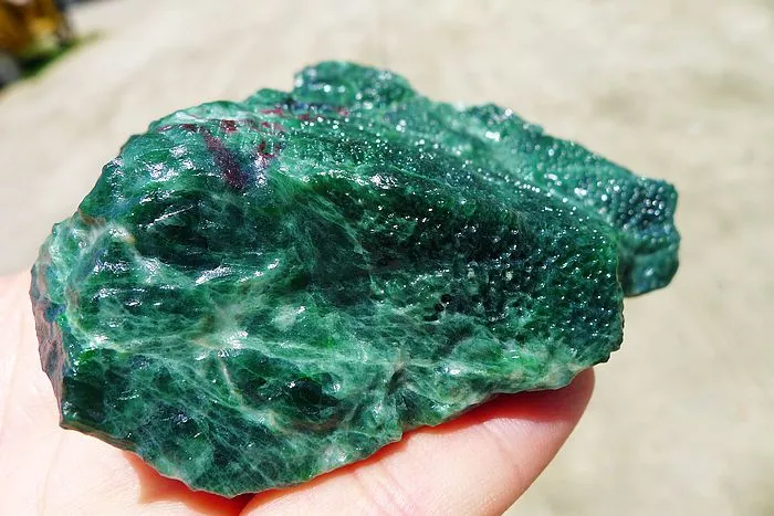 Natural Jade Rough Jadeite Raw (357g,9.3X7.9X3.3cm)