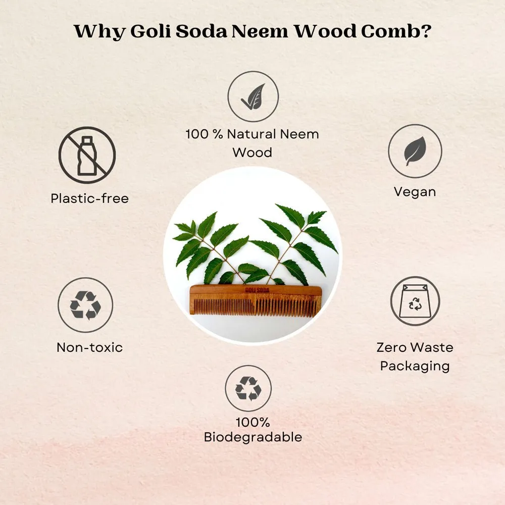 Neem Wood Comb - Double Tooth