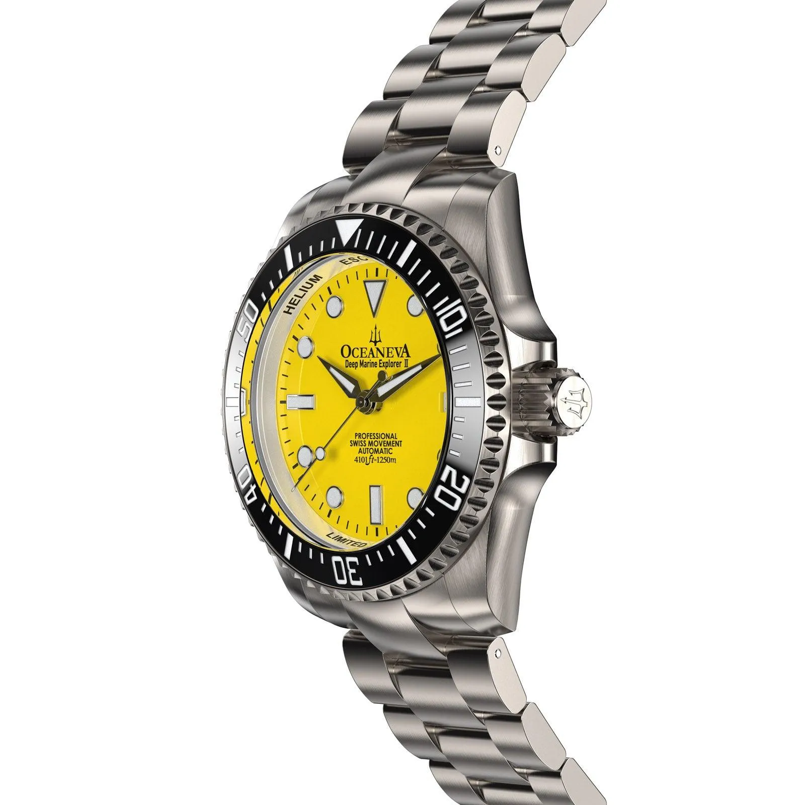 Oceaneva Men's Deep Marine Explorer II 1250M Titanium Watch Yellow