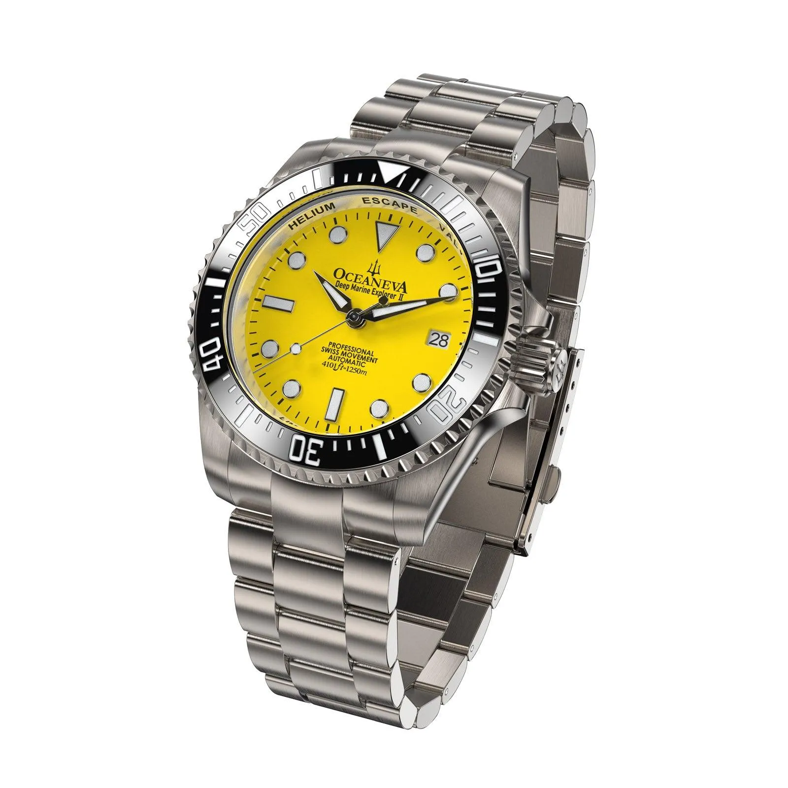 Oceaneva Men's Deep Marine Explorer II 1250M Titanium Watch Yellow