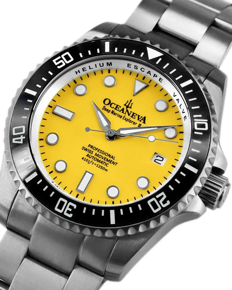 Oceaneva Men's Deep Marine Explorer II 1250M Titanium Watch Yellow