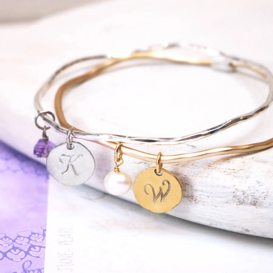 Personalised Birthstone Bangle