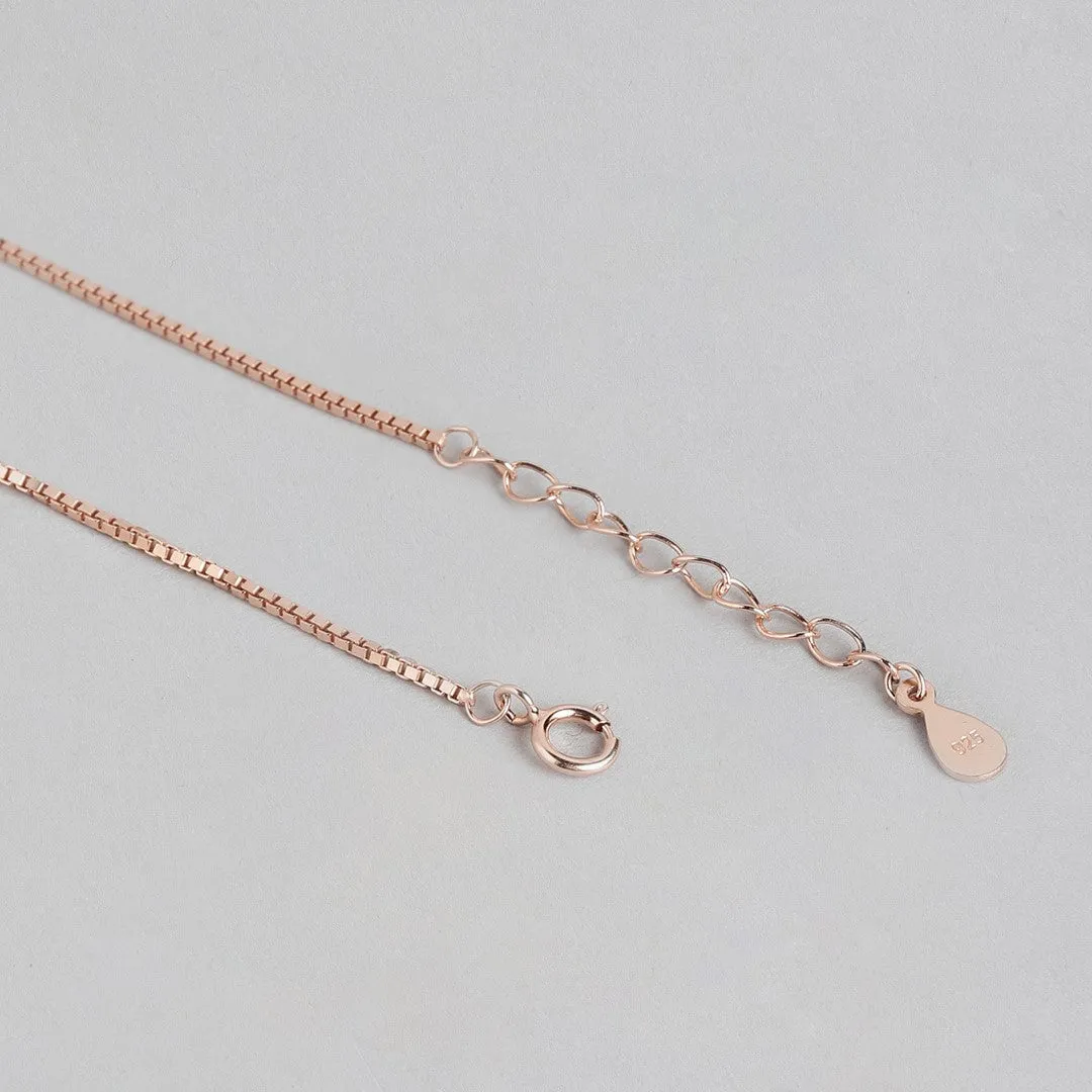 Radiant Links Rose Gold Plated 925 Sterling Silver Anklet