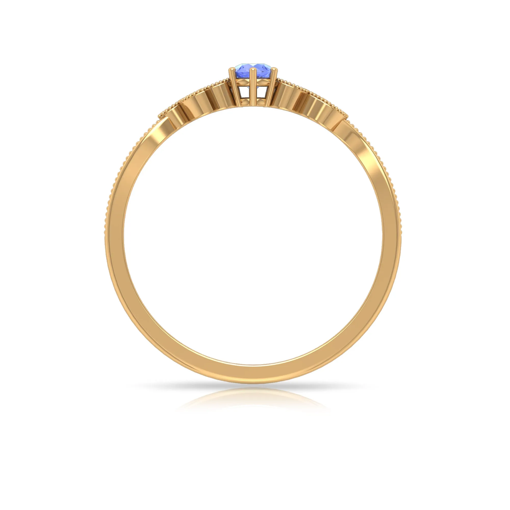 Real Tanzanite and Diamond Leaf Branch Promise Ring