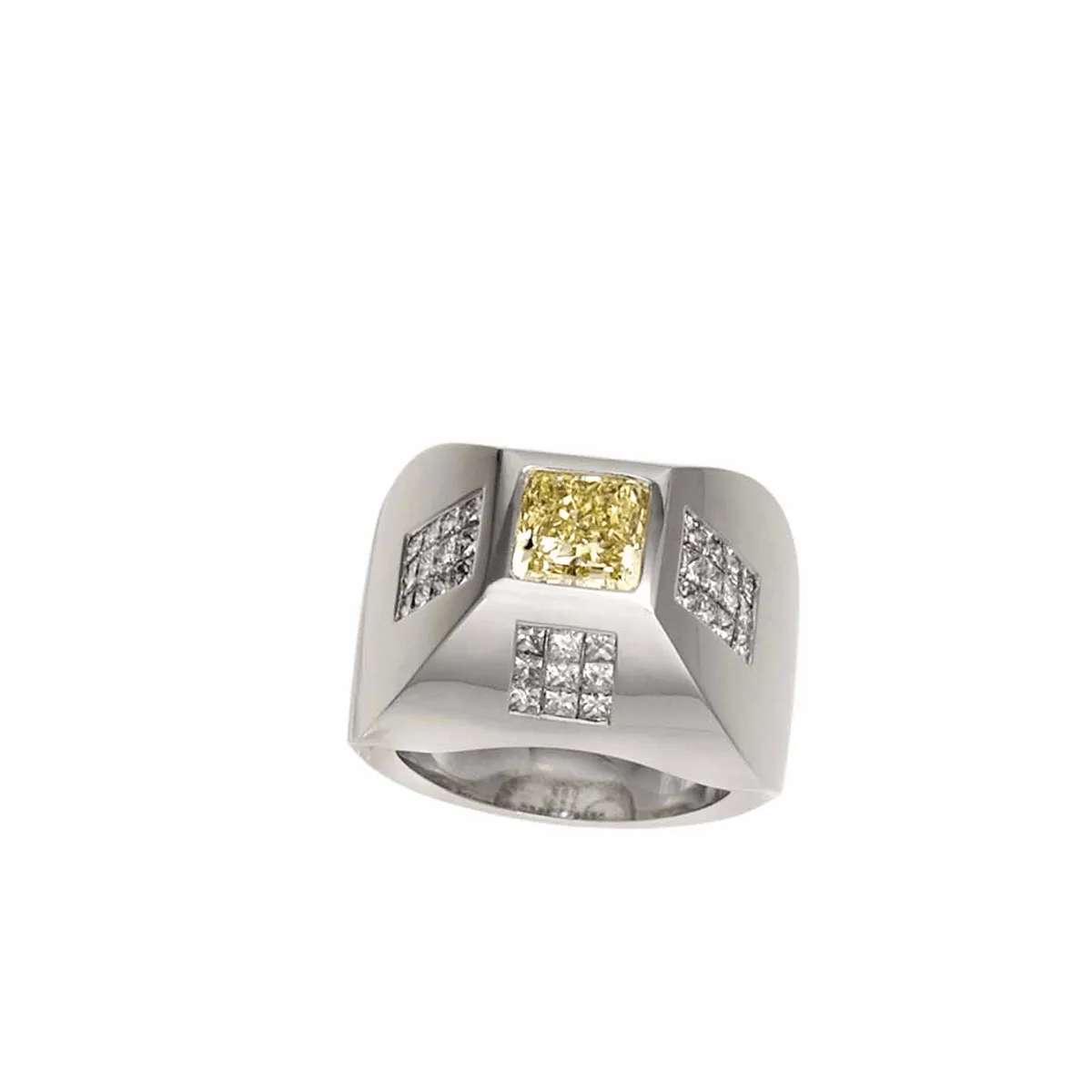 Ring - 18-Karat White Gold Diamond Ring For Men