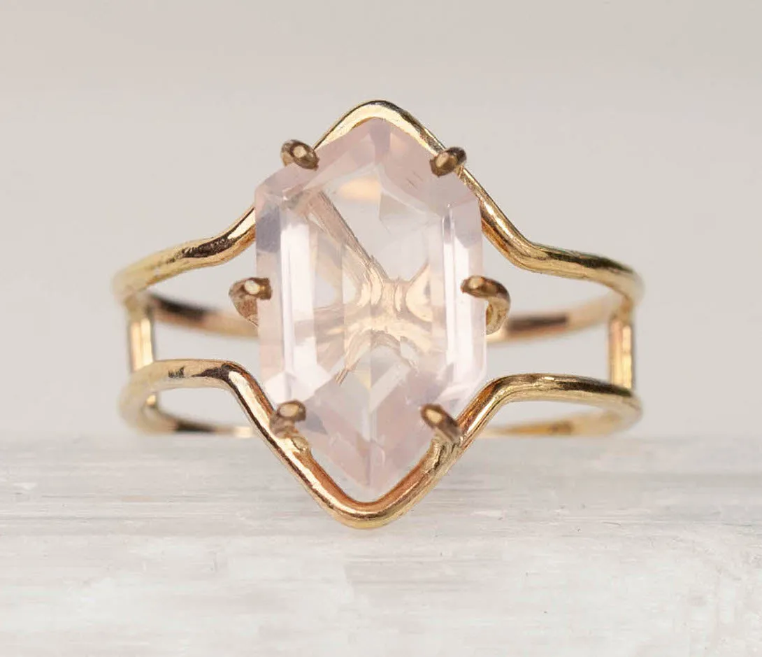 Rose Quartz Polarity Ring