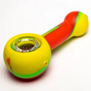 Shooters - 4" Silicone & Glass Hand Pipe - Rasta