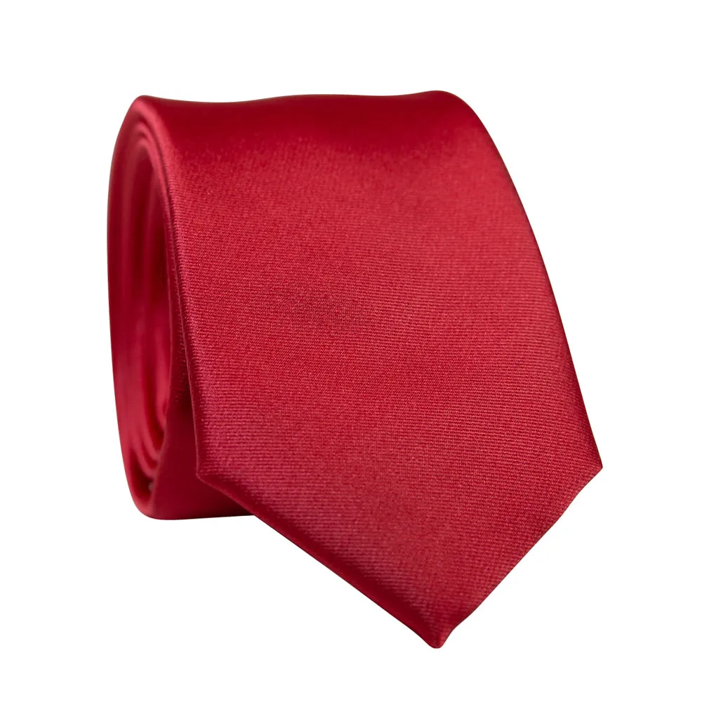 Solid Coral Satin Tie