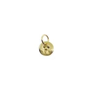 Stamped Tiny Initial Letter Charm in 18k Gold Filled Complete Alphabet- H