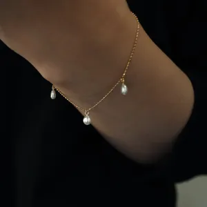 Subtle Pearl Chain Bracelet - アコヤケシ #B