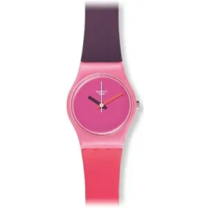 Swatch Fun In Pink Pink Dial Coral and Purple Silicone Ladies Watch LP137