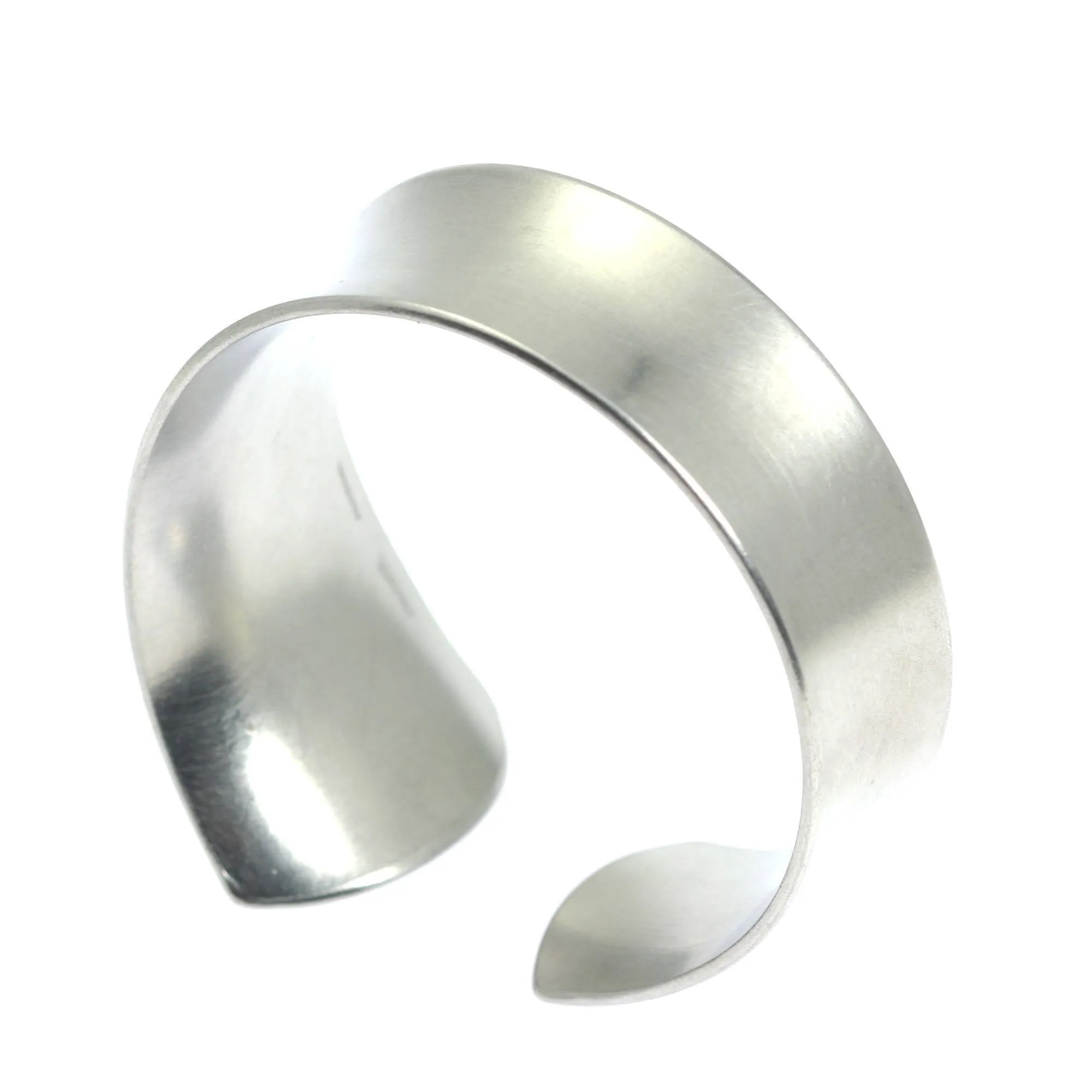 Tapered Brushed Anticlastic Aluminum Bangle Bracelet