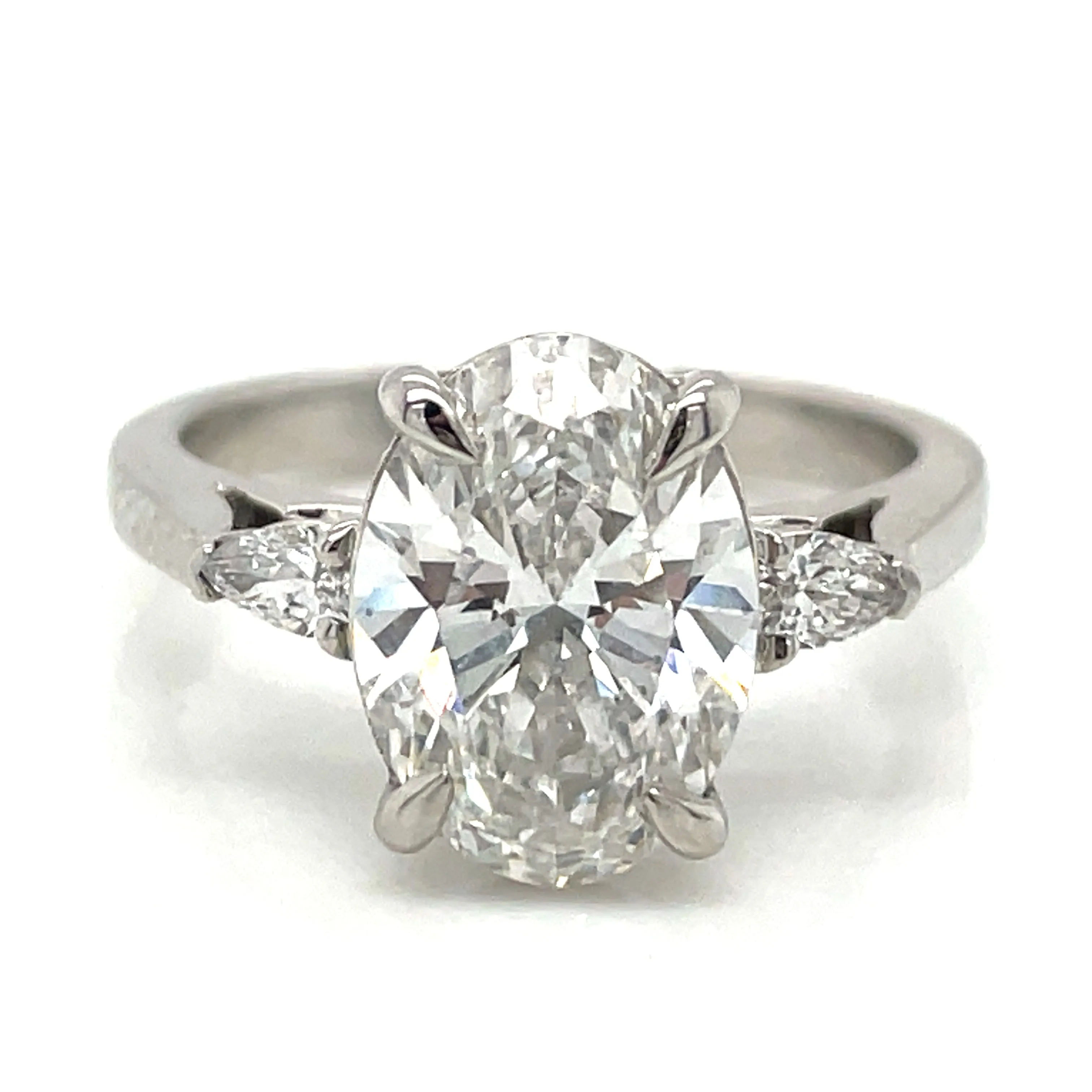 Tilly - Platinum 2.71ct Laboratory Oval Three Stone Engagement Ring