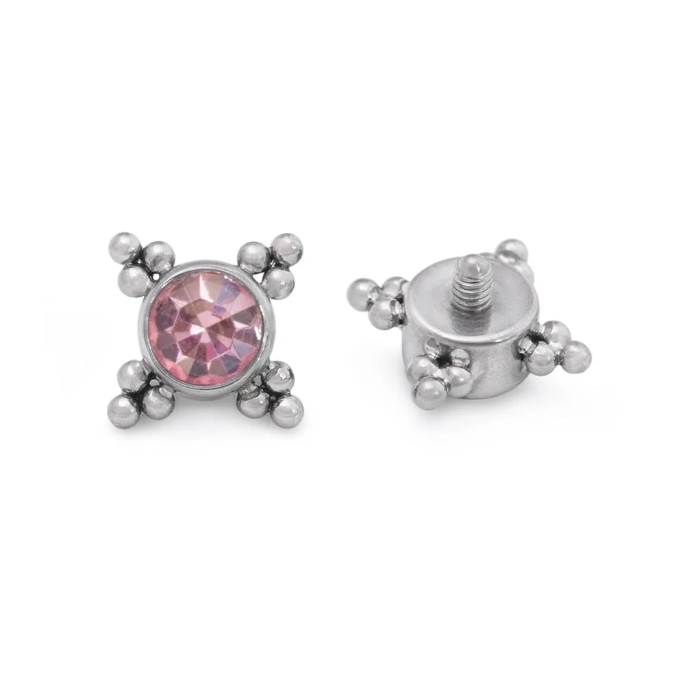 Tilum 14g-12g Internally Threaded Orbital Micron Bead Cluster Jewel Titanium Top - Price Per 1