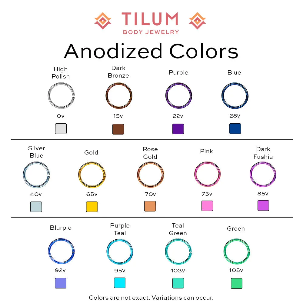 Tilum 14g-12g Internally Threaded Orbital Micron Bead Cluster Jewel Titanium Top - Price Per 1