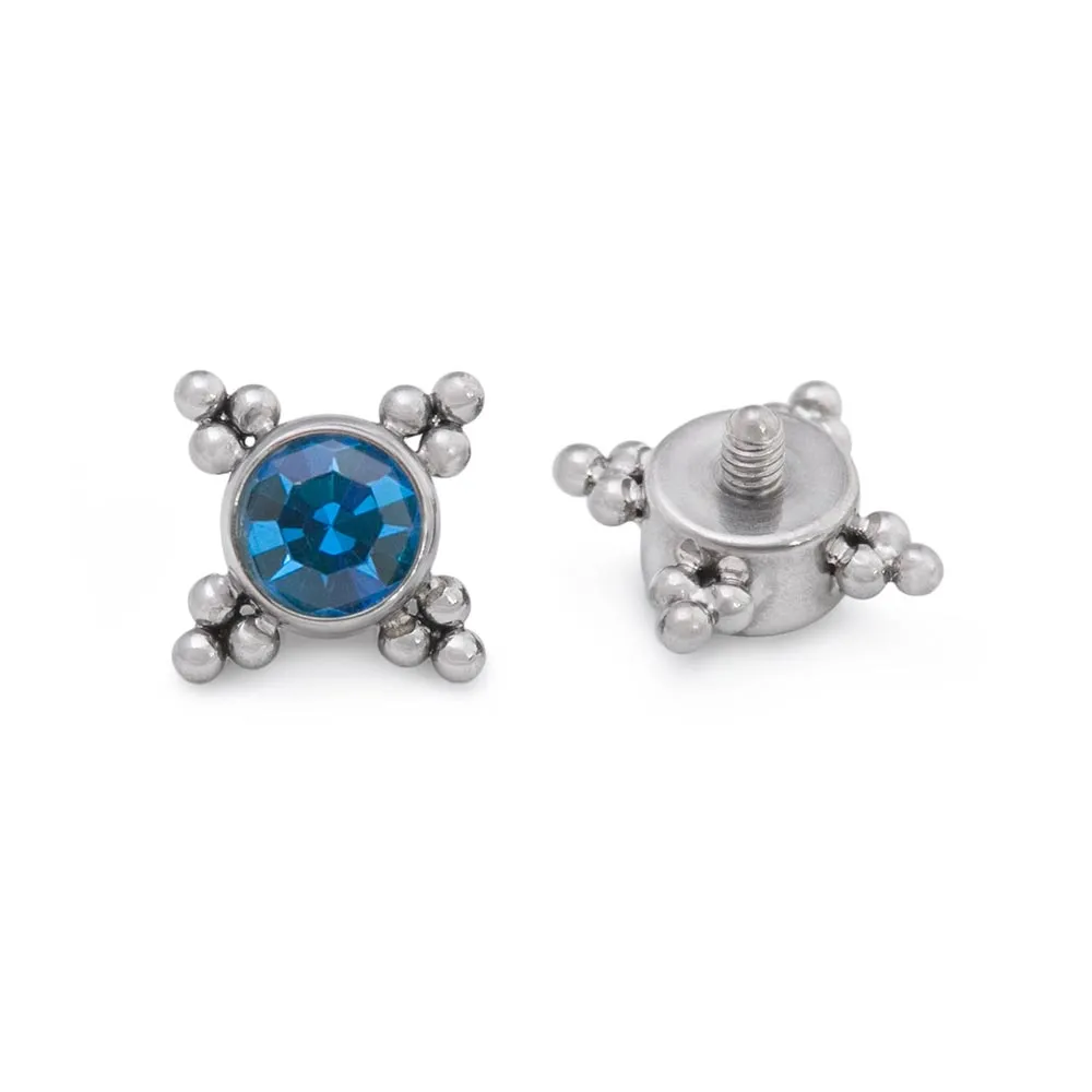 Tilum 14g-12g Internally Threaded Orbital Micron Bead Cluster Jewel Titanium Top - Price Per 1