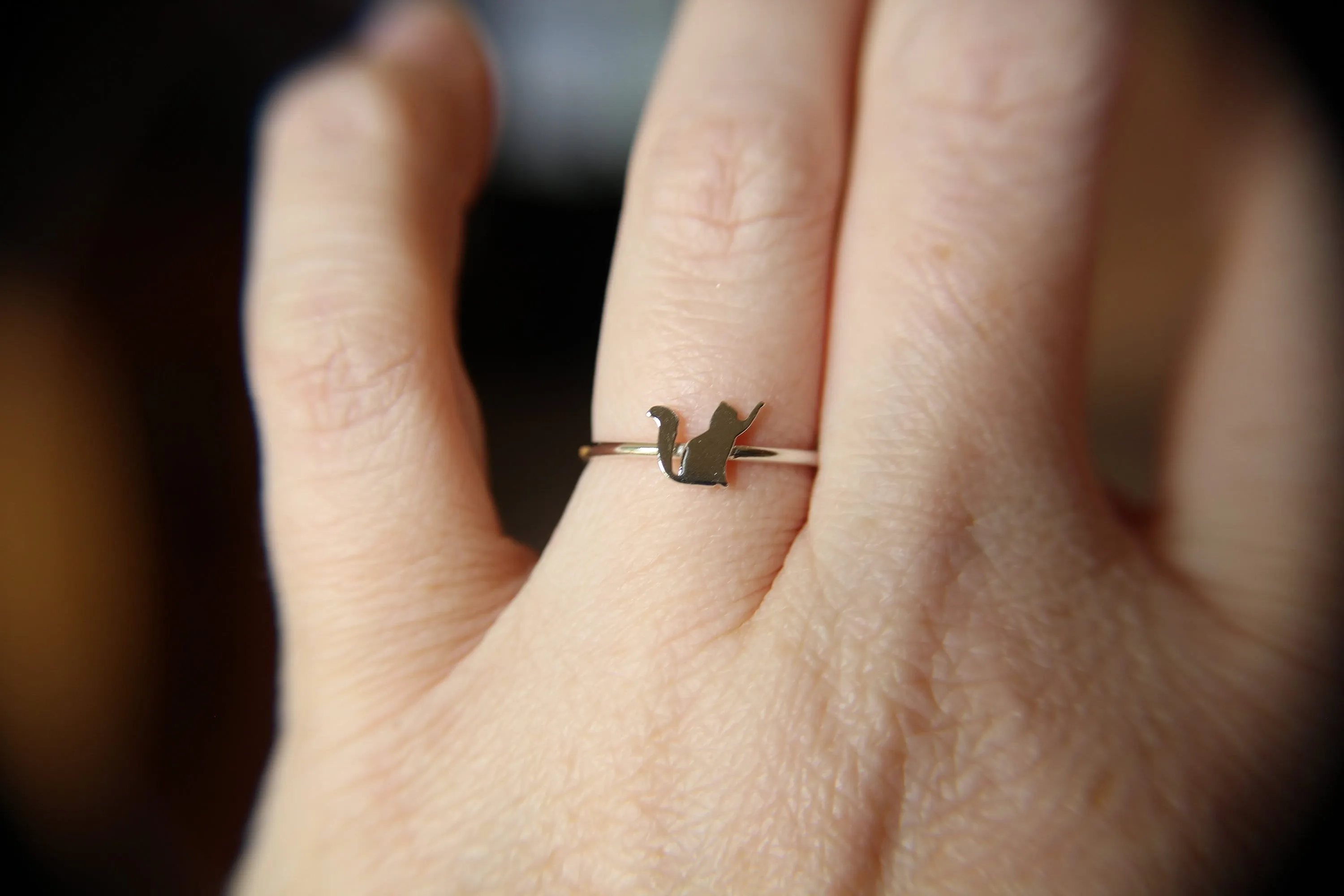 Tiny Cat Ring, Sterling Cat Ring, Cat Lady Ring, Cat Jewelry, Cat Ring, Modern Cat Ring, Minimalist Cat Jewelry, Cats,Kitty Ring, Halloween