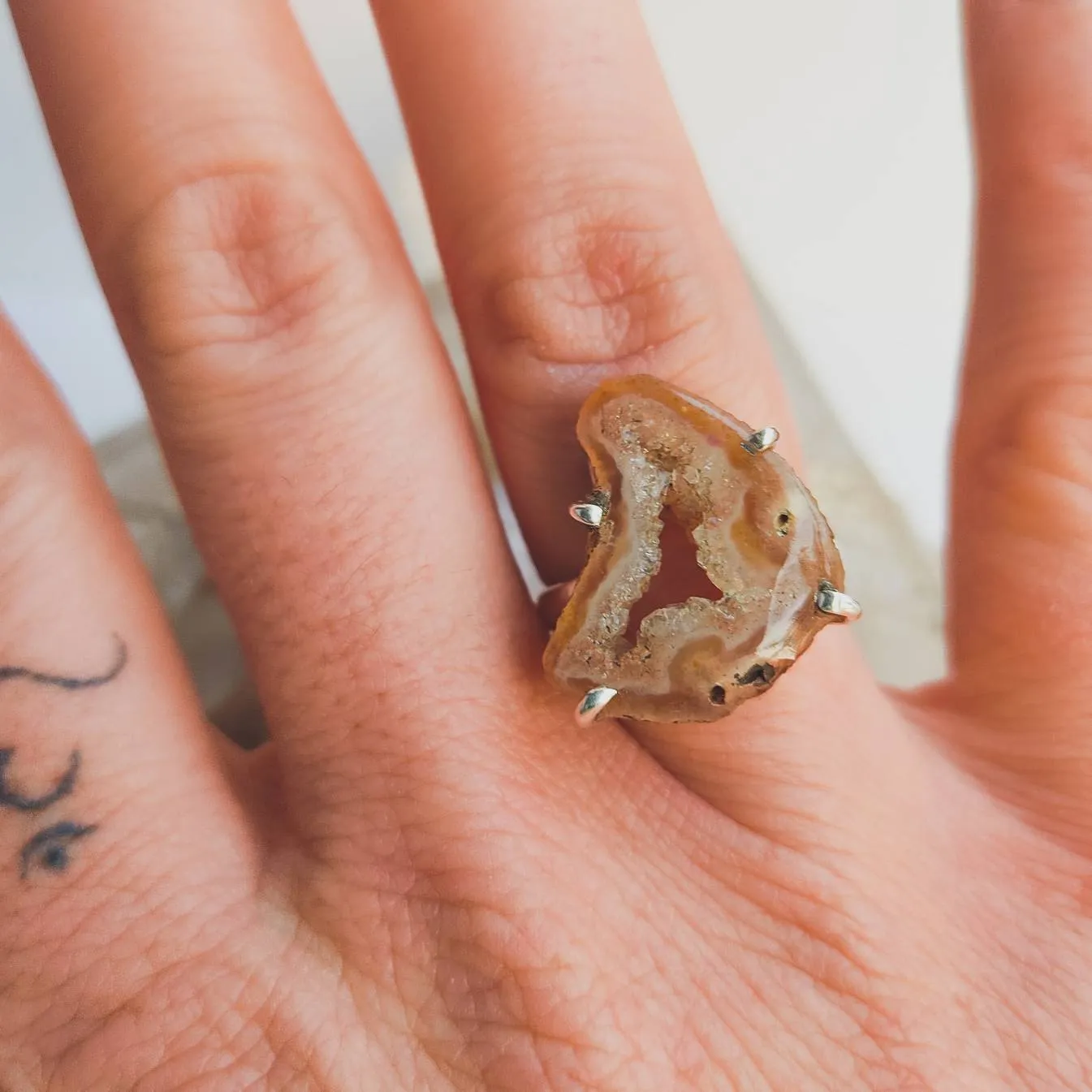 Unique Agate Geode Ring