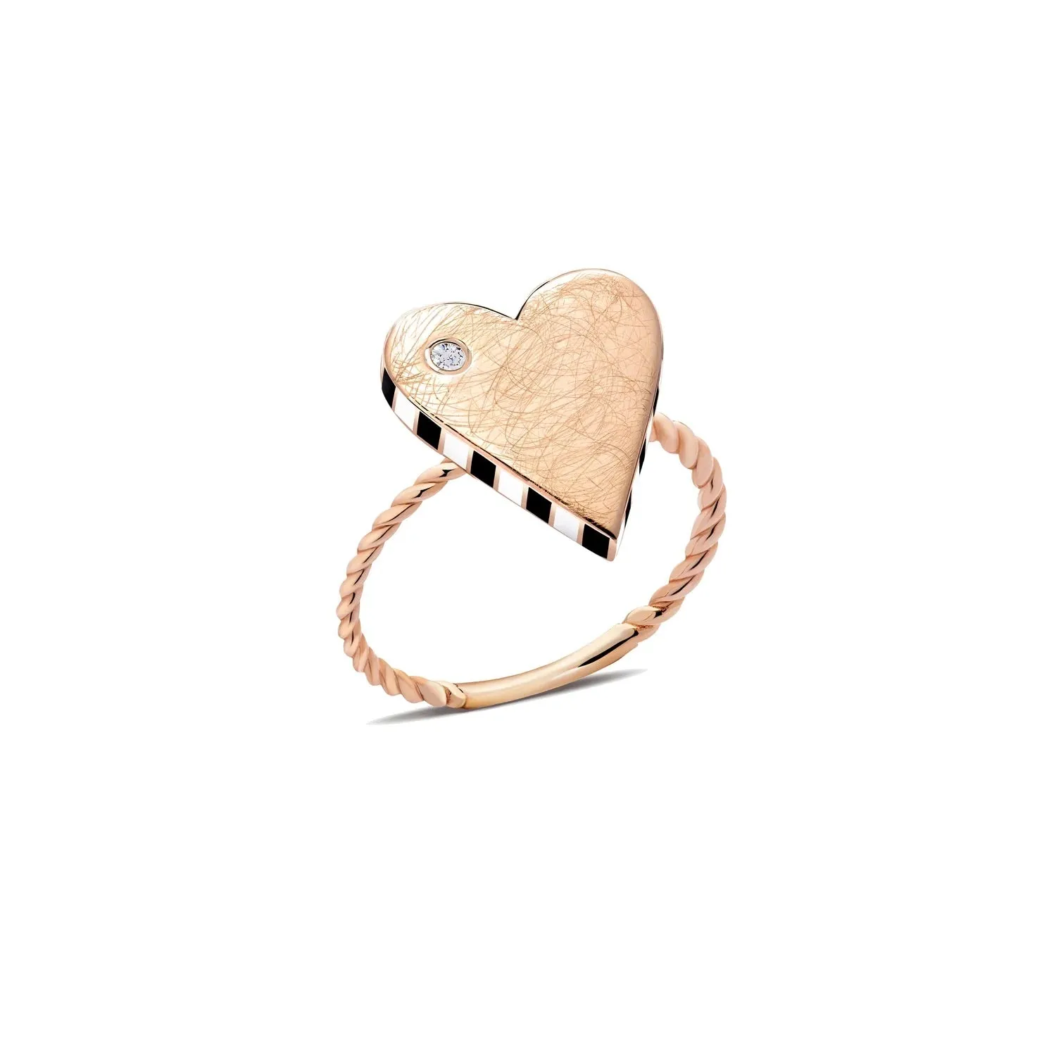 You're My Heart Diamond Ring – 14K Solid Gold with Certified Enamel, Perfect for Holiday Gifting